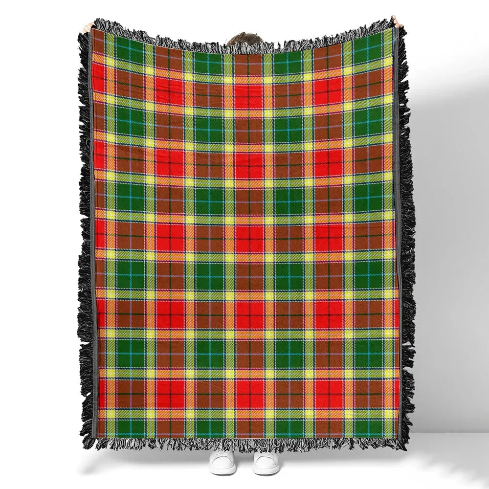 Scottish Tartan Gibbs Clan Woven Blanket Plaid Style