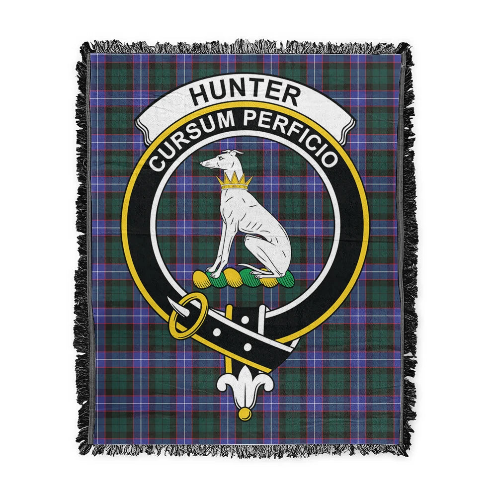 Scottish Tartan Hunter Modern Clan Woven Blanket Crest Style
