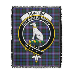 Scottish Tartan Hunter Modern Clan Woven Blanket Crest Style