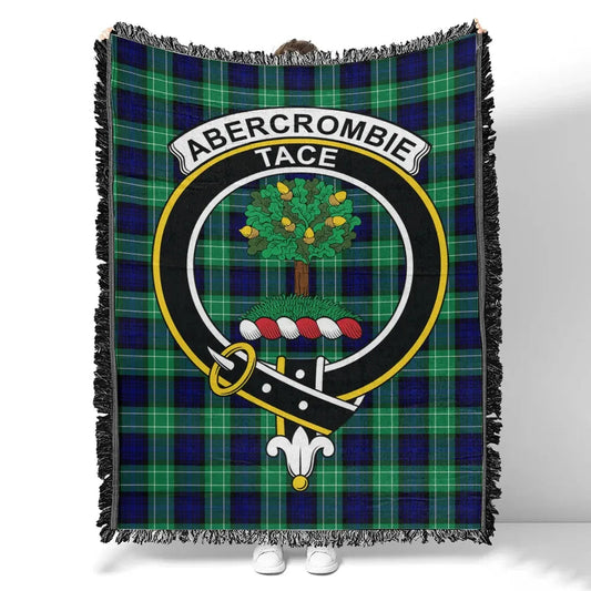 Scottish Tartan Abercrombie Clan Woven Blanket Crest Style