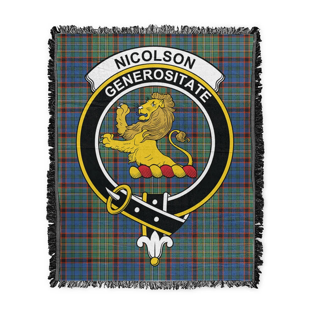 Scottish Tartan Nicolson Hunting Ancient Clan Woven Blanket Crest Style