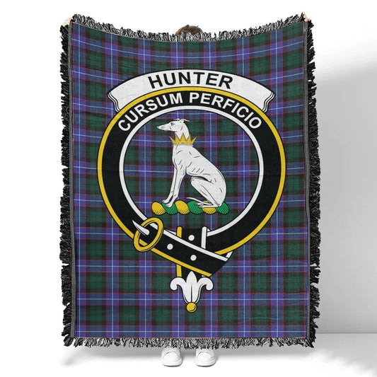 Scottish Tartan Hunter Modern Clan Woven Blanket Crest Style