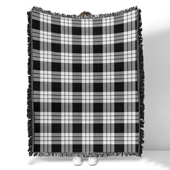 Scottish Tartan MacFarlane Black & White Ancient Clan Woven Blanket Plaid Style