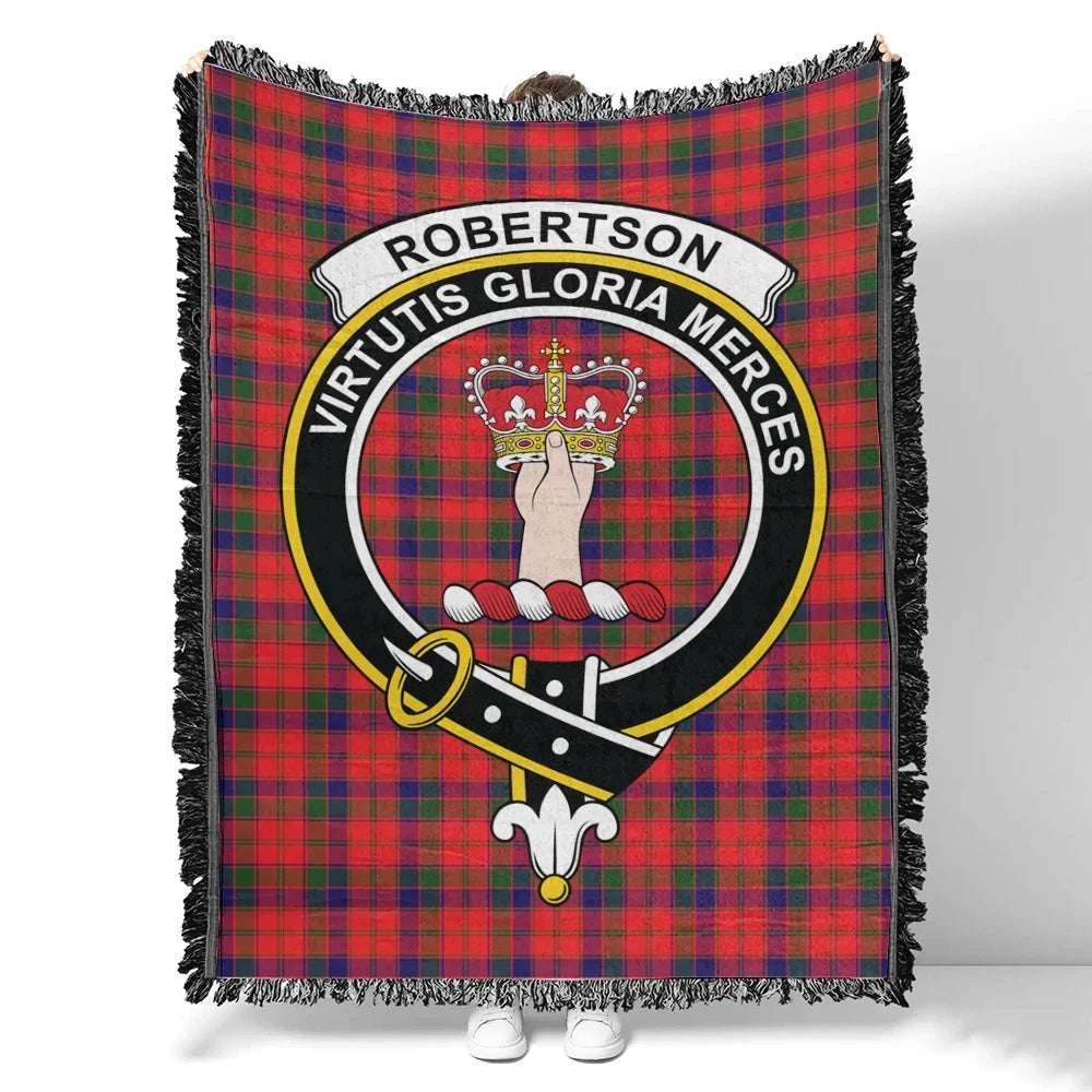 Scottish Tartan Robertson Modern Clan Woven Blanket Crest Style