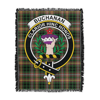 Scottish Tartan Buchanan Hunting Clan Woven Blanket Crest Style