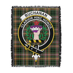 Scottish Tartan Buchanan Hunting Clan Woven Blanket Crest Style