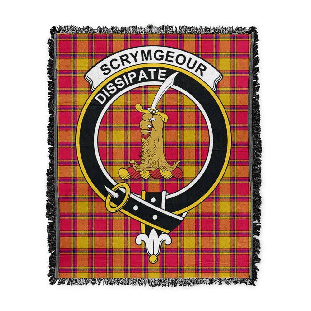 Scottish Tartan Scrymgeour Clan Woven Blanket Crest Style