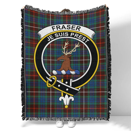 Scottish Tartan Fraser Hunting Ancient Clan Woven Blanket Crest Style