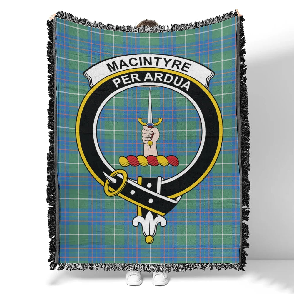 Scottish Tartan MacIntyre Hunting Ancient Clan Woven Blanket Crest Style