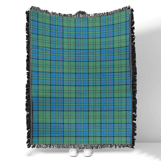 Scottish Tartan Lockhart Clan Woven Blanket Plaid Style