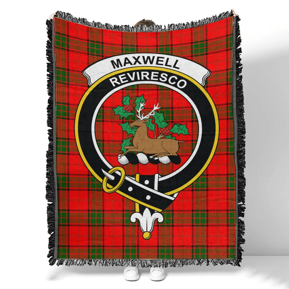 Scottish Tartan Maxwell Modern Clan Woven Blanket Crest Style