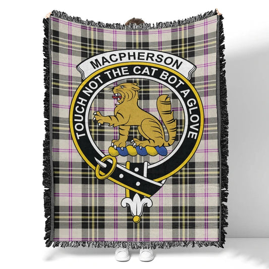 Scottish Tartan MacPherson Dress Ancient Clan Woven Blanket Crest Style