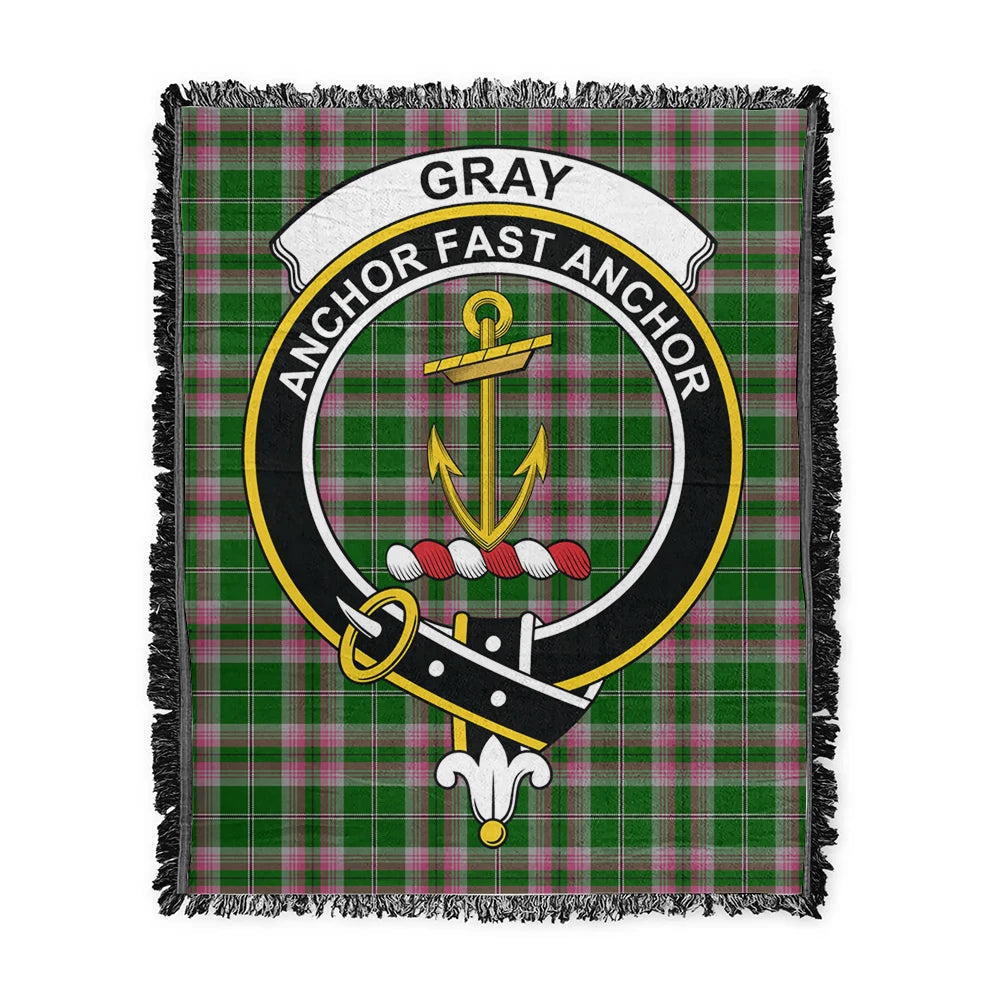Scottish Tartan Gray Clan Woven Blanket Crest Style