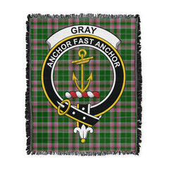 Scottish Tartan Gray Clan Woven Blanket Crest Style