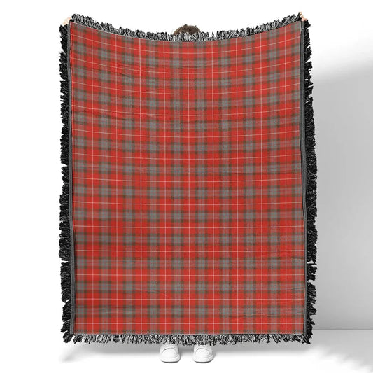 Scottish Tartan Fraser Weathered Clan Woven Blanket Plaid Style