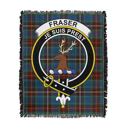 Scottish Tartan Fraser Hunting Ancient Clan Woven Blanket Crest Style