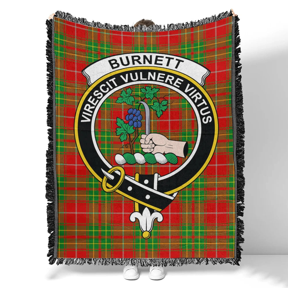 Scottish Tartan Burnett Ancient Clan Woven Blanket Crest Style