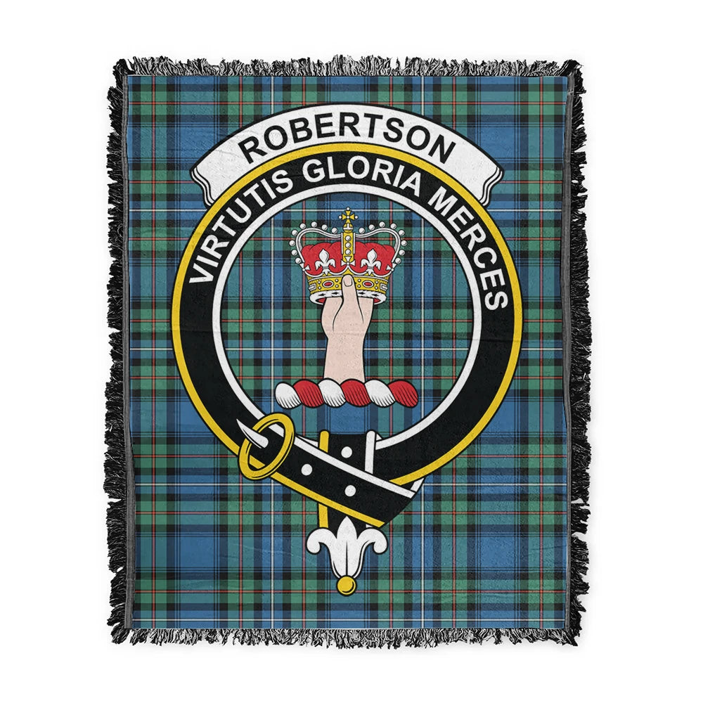 Scottish Tartan Robertson Hunting Ancient Clan Woven Blanket Crest Style