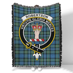 Scottish Tartan Robertson Hunting Ancient Clan Woven Blanket Crest Style