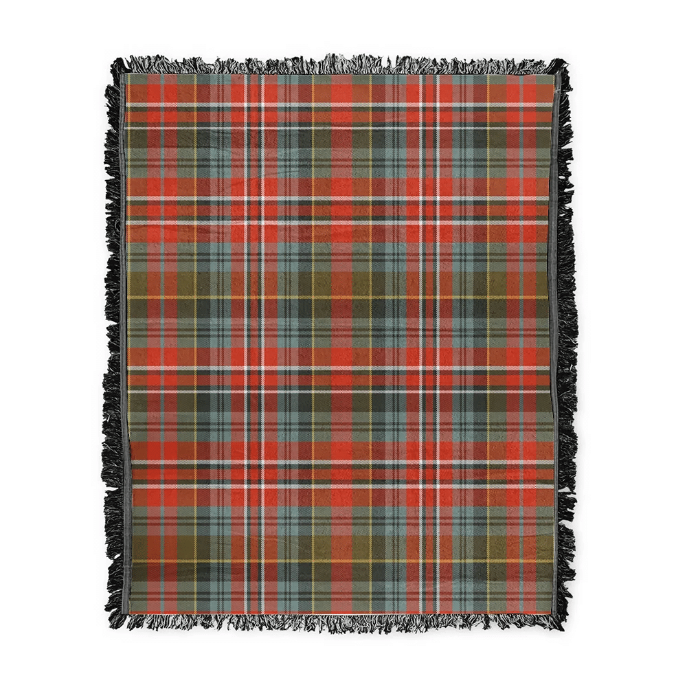 Scottish Tartan MacPherson Weathered Clan Woven Blanket Plaid Style
