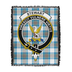 Scottish Tartan Stewart Muted Blue Clan Woven Blanket Crest Style