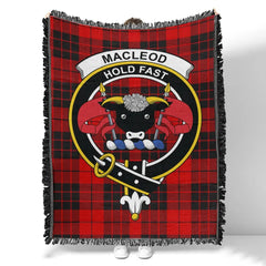 Scottish Tartan MacLeod of Raasay Clan Woven Blanket Crest Style