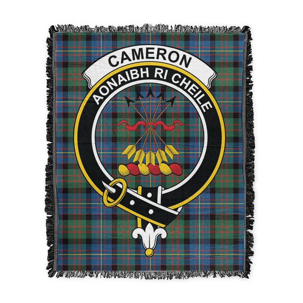 Scottish Tartan Cameron of Erracht Ancient Clan Woven Blanket Crest Style