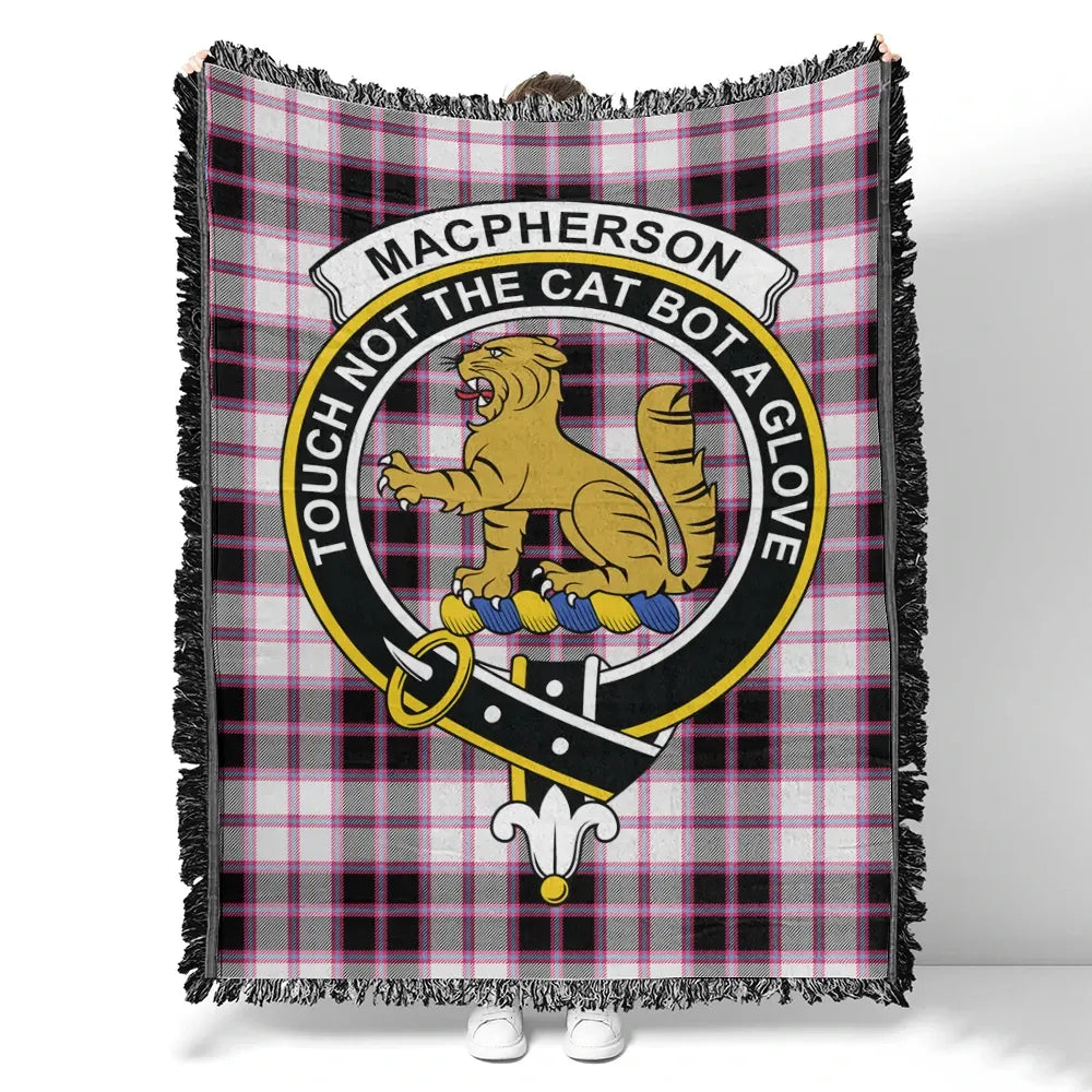 Scottish Tartan MacPherson Hunting Modern Clan Woven Blanket Crest Style