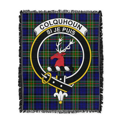 Scottish Tartan Colquhoun Modern Clan Woven Blanket Crest Style