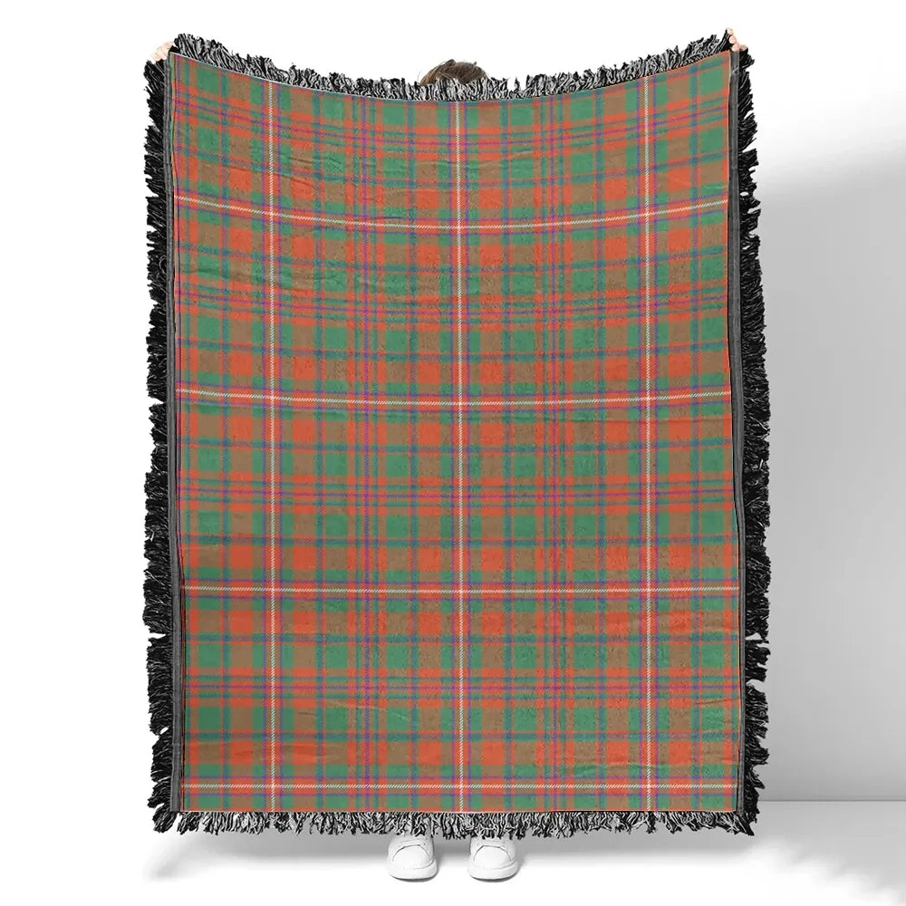 Scottish Tartan MacKinnon Ancient Clan Woven Blanket Plaid Style