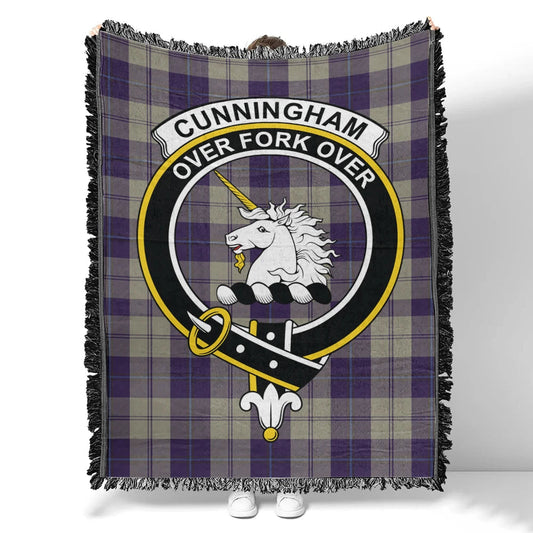 Scottish Tartan Cunningham Dress Blue Dancers Clan Woven Blanket Crest Style