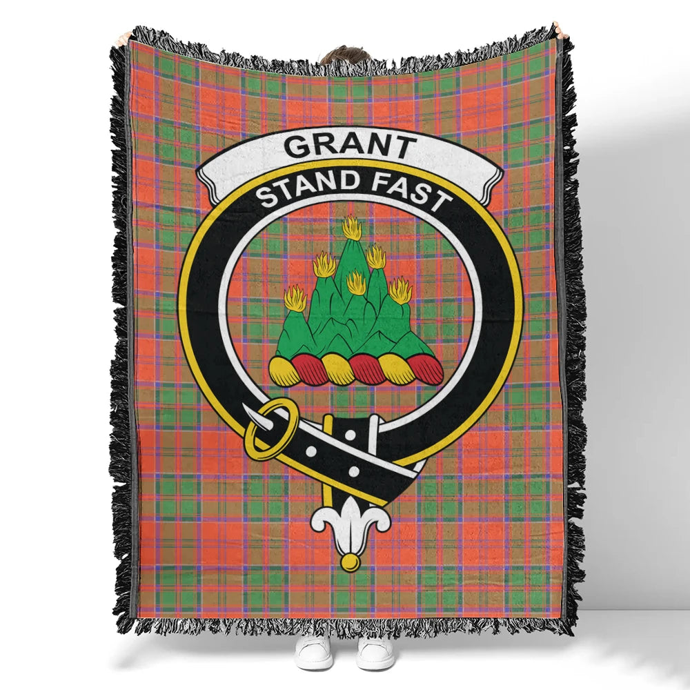 Scottish Tartan Grant Ancient Clan Woven Blanket Crest Style
