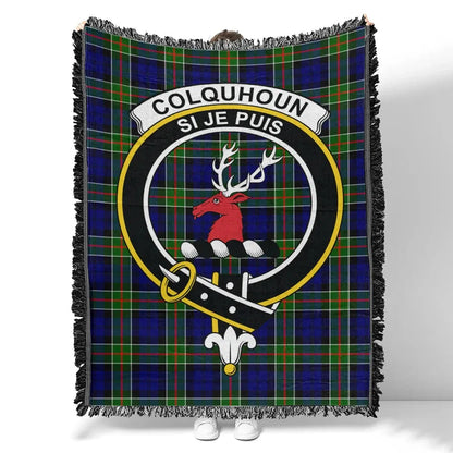 Scottish Tartan Colquhoun Modern Clan Woven Blanket Crest Style