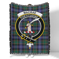 Scottish Tartan MacRae Hunting Modern Clan Woven Blanket Crest Style