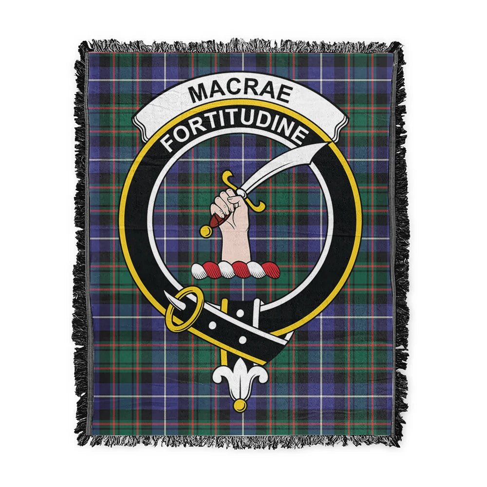 Scottish Tartan MacRae Hunting Modern Clan Woven Blanket Crest Style