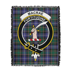 Scottish Tartan MacRae Hunting Modern Clan Woven Blanket Crest Style