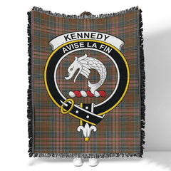 Scottish Tartan Kennedy Weathered Clan Woven Blanket Crest Style