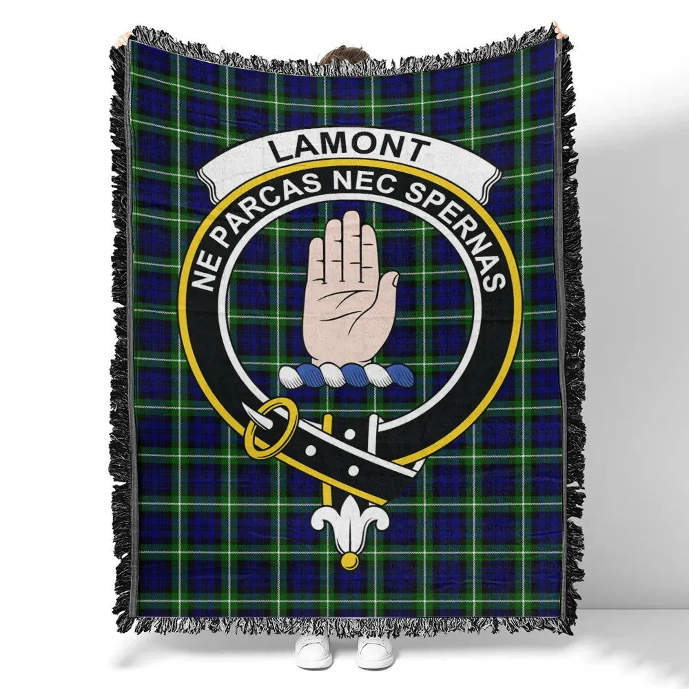 Scottish Tartan Lamont Modern Clan Woven Blanket Crest Style