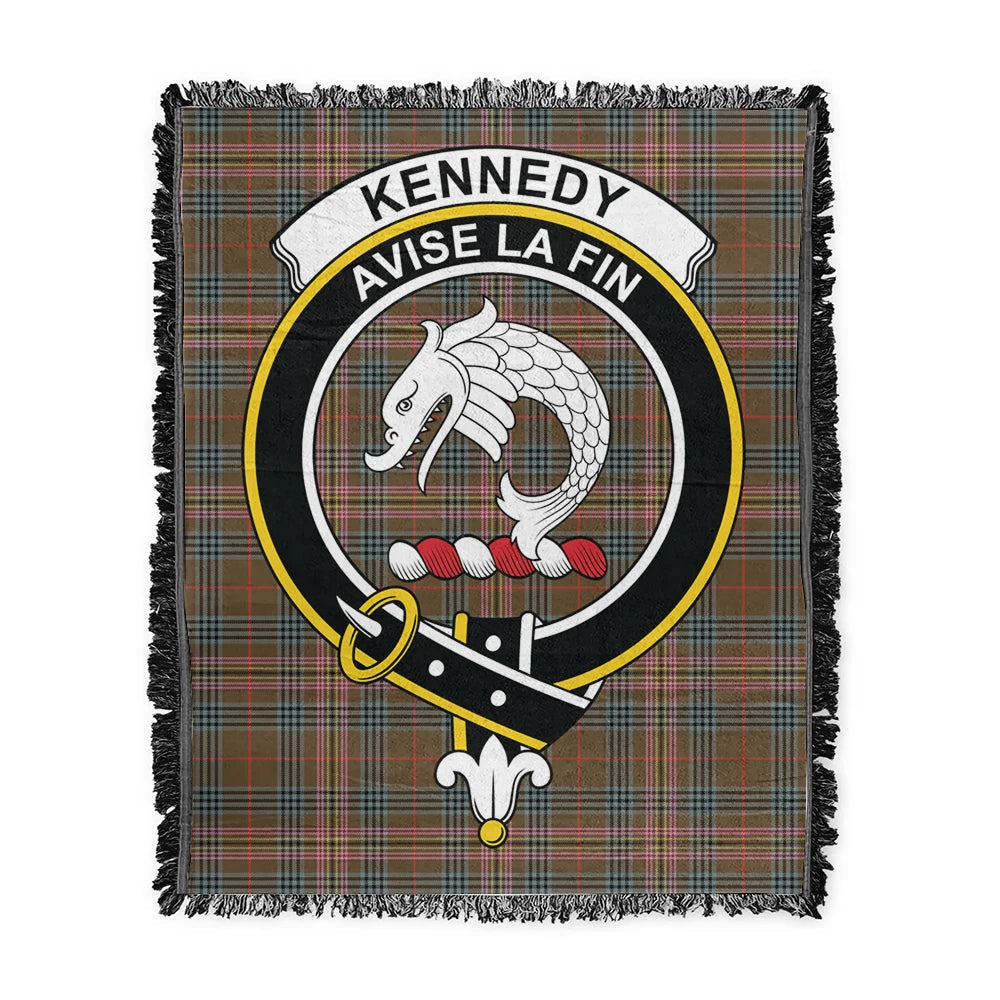 Scottish Tartan Kennedy Weathered Clan Woven Blanket Crest Style