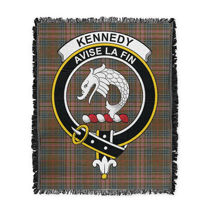 Scottish Tartan Kennedy Weathered Clan Woven Blanket Crest Style