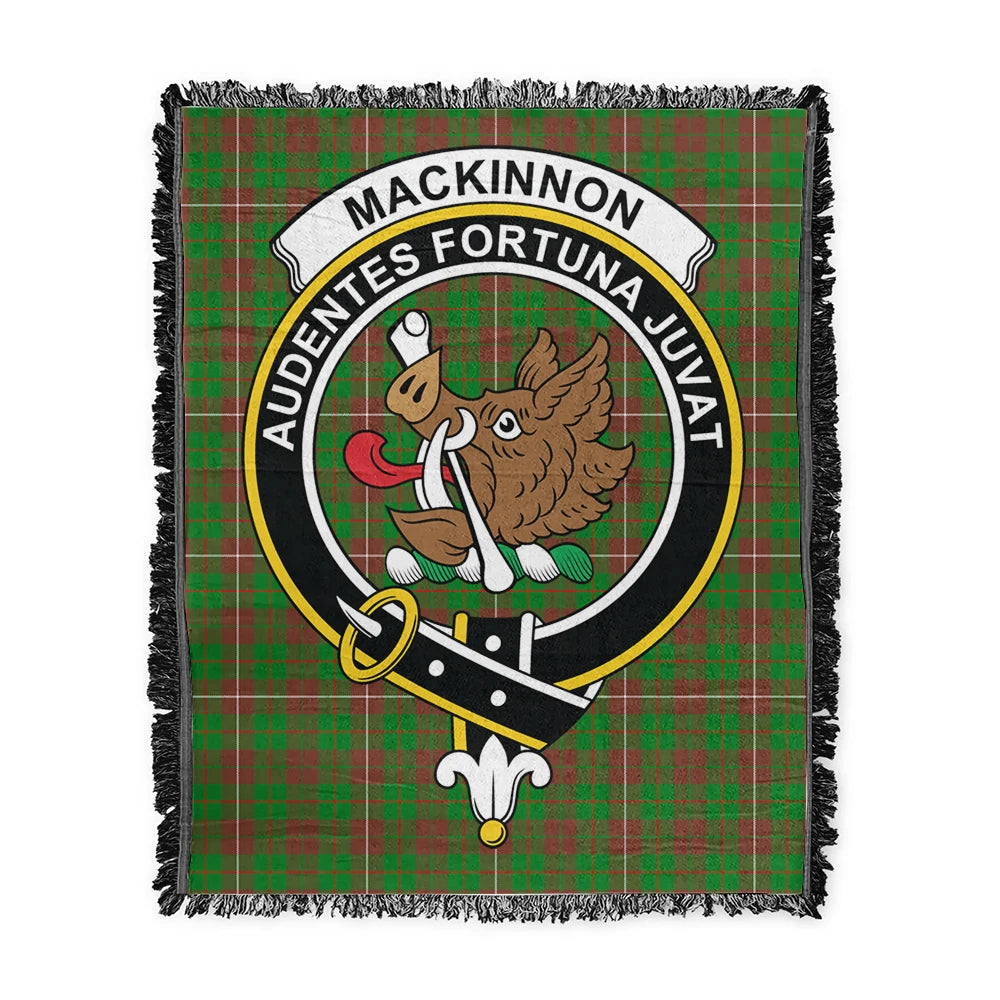 Scottish Tartan MacKinnon Hunting Modern Clan Woven Blanket Crest Style