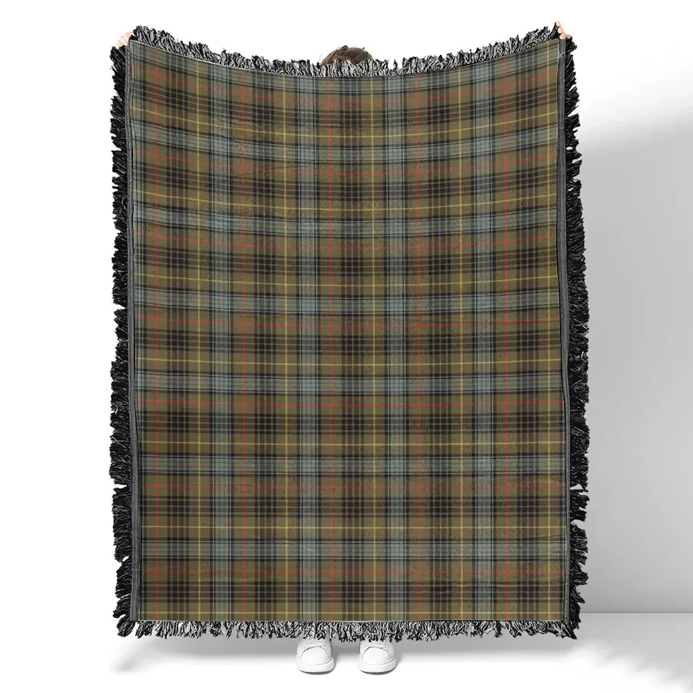 Scottish Tartan Stewart Hunting Weathered Clan Woven Blanket Plaid Style