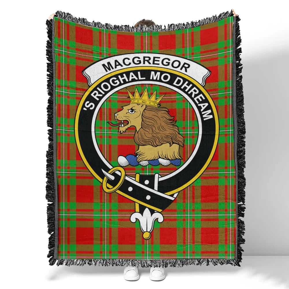 Scottish Tartan MacGregor Modern Clan Woven Blanket Crest Style