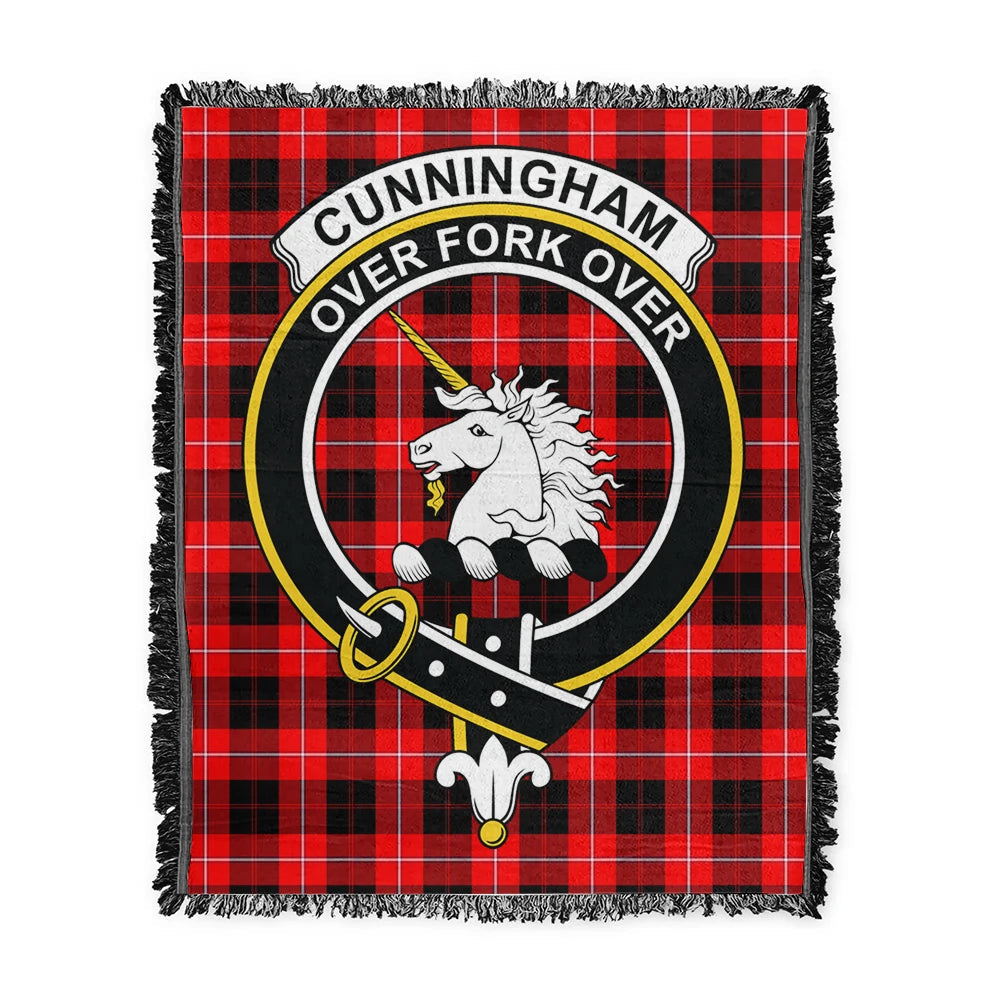 Scottish Tartan Cunningham Modern Clan Woven Blanket Crest Style