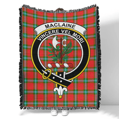 Scottish Tartan MacLaine of Loch Buie Hunting Ancient Clan Woven Blanket Crest Style