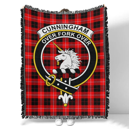 Scottish Tartan Cunningham Modern Clan Woven Blanket Crest Style