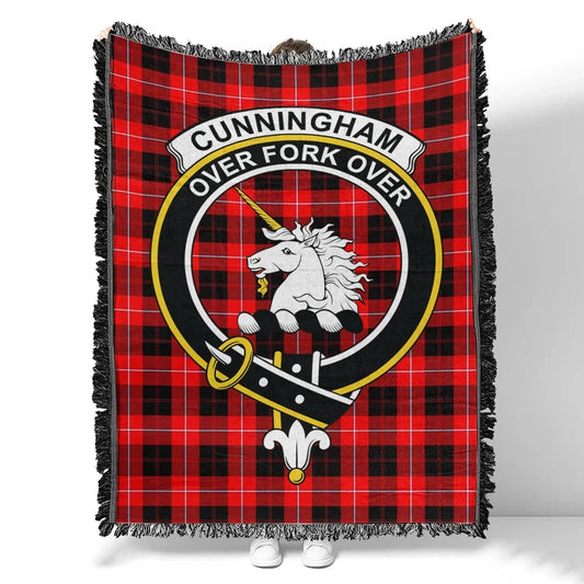 Scottish Tartan Cunningham Modern Clan Woven Blanket Crest Style