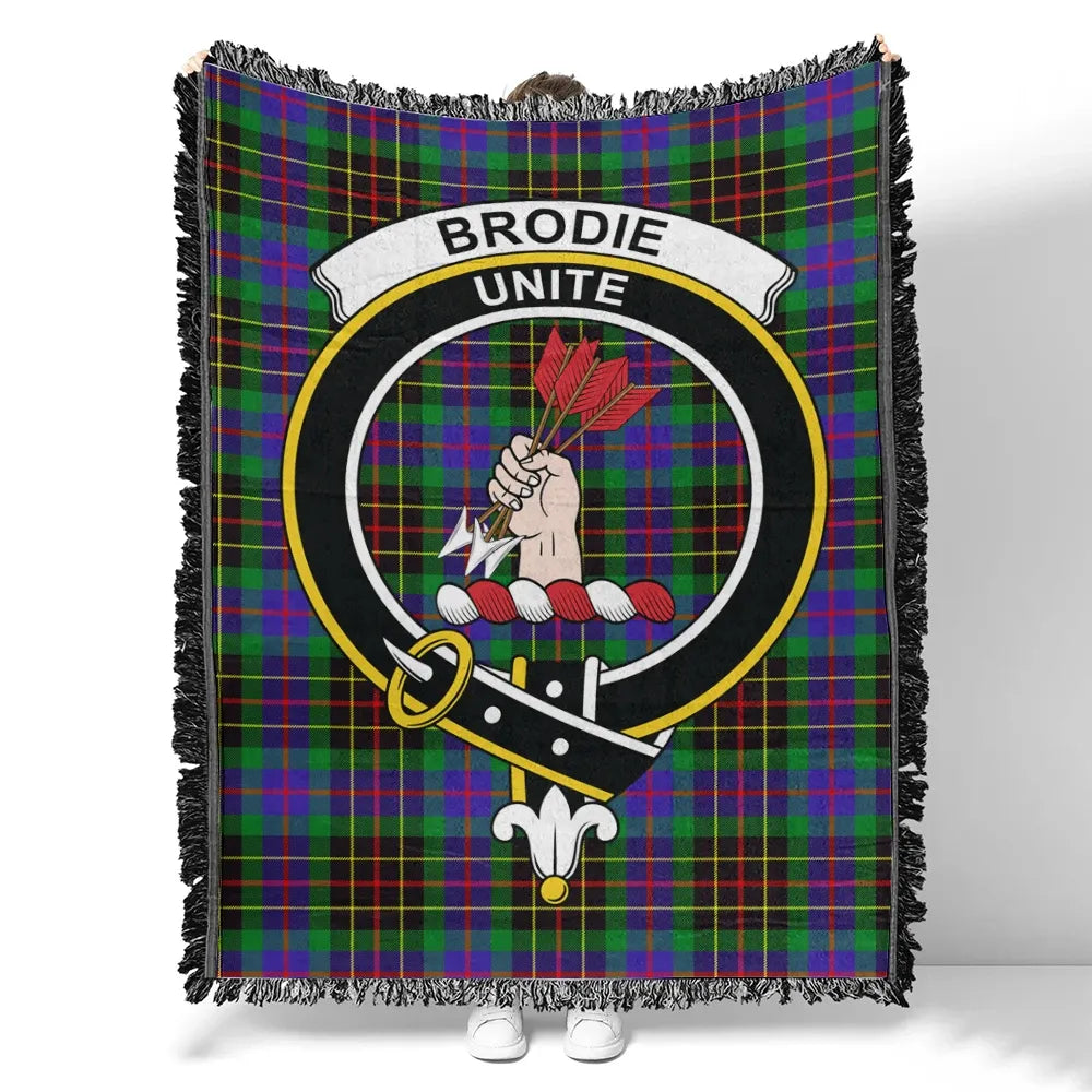 Scottish Tartan Brodie Hunting Modern Clan Woven Blanket Crest Style