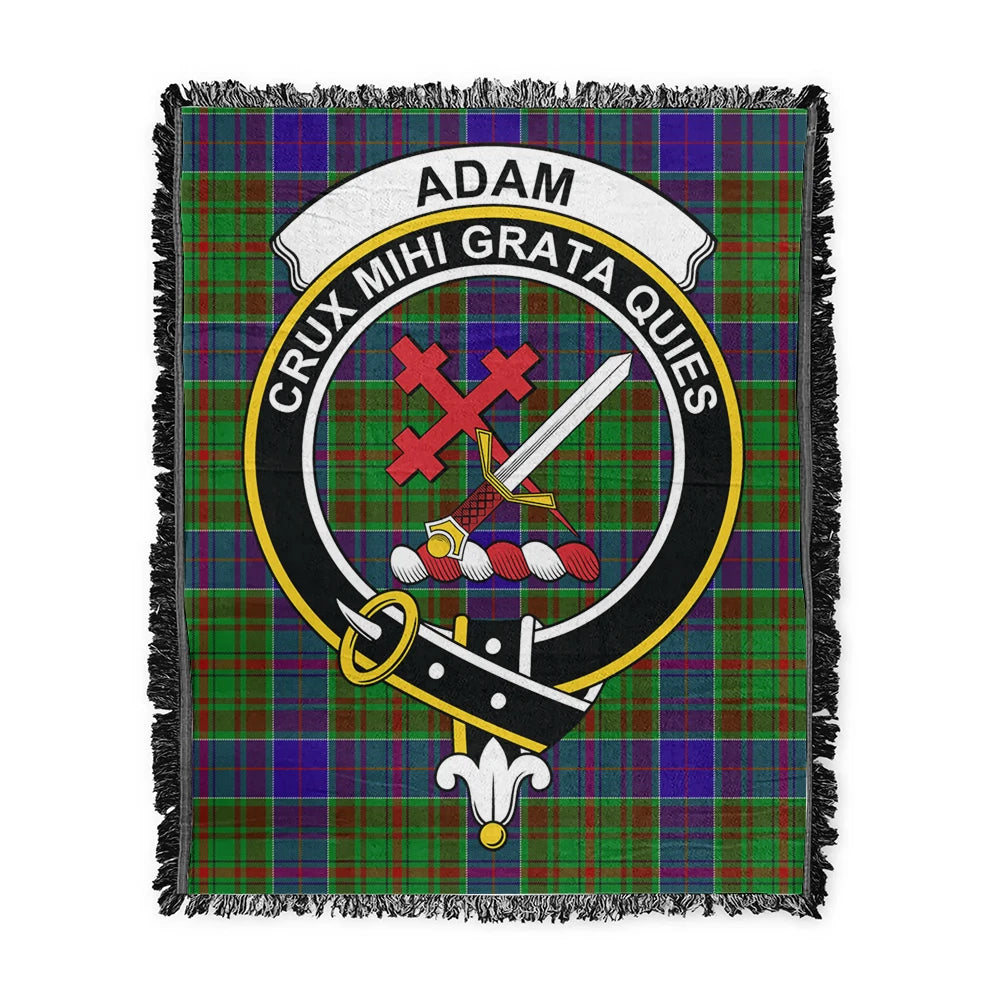 Scottish Tartan Adam Clan Woven Blanket Crest Style