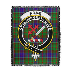 Scottish Tartan Adam Clan Woven Blanket Crest Style